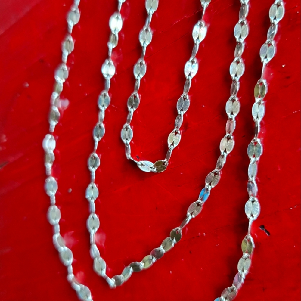 Extra long 60 inch Sterling Silver 925 sparkle chain necklace